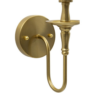 Aplique de pared Mauro Ferretti Bucharest Hierro Tela dorado blanco 15x22x38 cm E14