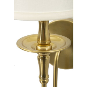Aplique de pared Mauro Ferretti Bucharest Hierro Tela dorado blanco 15x22x38 cm E14