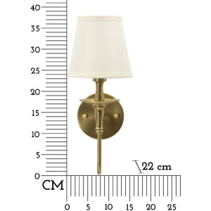 Aplique de pared Mauro Ferretti Bucharest Hierro Tela dorado blanco 15x22x38 cm E14