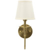 Aplique de pared Mauro Ferretti Bucharest Hierro Tela dorado blanco 15x22x38 cm E14