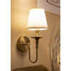 Aplique de pared Mauro Ferretti Bucharest Hierro Tela dorado blanco 15x22x38 cm E14