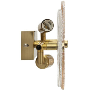 Aplique de pared Osaka Cristal Hierro 42x8x20 cm 2xE14...