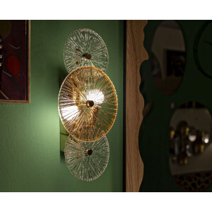 Aplique de pared Osaka Cristal Hierro 42x8x20 cm 2xE14 sin Bombillas
