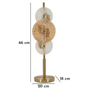 Lámpara de Mesa Osaka Mauro Ferretti Cristal Hierro 20x18x66 cm 3xE14 sin Bombillas