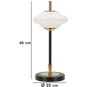 Lámpara de mesa Vintage de Cristal y Hierro Ø22x46 cm E14 sin Bombilla Mauro Ferretti