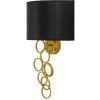 Aplique de pared Rich dorado negro 30x20x50 cm E27 sin bombilla