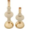 Mauro Ferretti Candelabro Galaxy crema – Set de 2 Ø 10x22 cm y Ø 10x30 cm