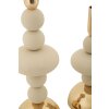 Mauro Ferretti Candelabro Galaxy crema – Set de 2 Ø 10x22 cm y Ø 10x30 cm