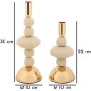 Mauro Ferretti Candelabro Galaxy crema – Set de 2 Ø 10x22 cm y Ø 10x30 cm