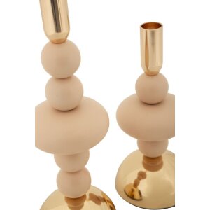 Mauro Ferretti Candelabro Galaxy rosa – Set de 2 Ø 10x22 cm y Ø 10x30 cm