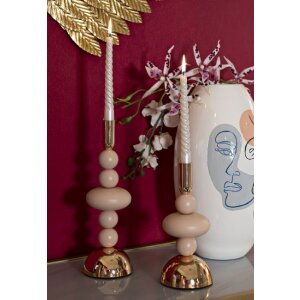 Mauro Ferretti Candelabro Galaxy rosa – Set de 2 Ø 10x22 cm y Ø 10x30 cm
