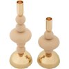 Mauro Ferretti Candelabro Galaxy rosa – Set de 2 Ø 10x22 cm y Ø 10x30 cm