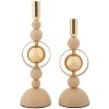 Mauro Ferretti Candelabro Saturn rosa – Set de 2 Ø 10x27 cm y Ø 10x33 cm