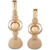 Mauro Ferretti Candelabro Saturn rosa – Set de 2 Ø 10x27 cm y Ø 10x33 cm