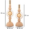 Mauro Ferretti Candelabro Saturn rosa – Set de 2 Ø 10x27 cm y Ø 10x33 cm