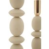 Mauro Ferretti Candelabro Shuttle crema – Juego de 2 Ø 10x25 cm y Ø 10x33,5 cm
