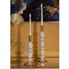 Mauro Ferretti Candelabro Shuttle crema – Juego de 2 Ø 10x25 cm y Ø 10x33,5 cm