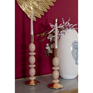 Mauro Ferretti Candelabro Shuttle rosa – Set de 2 Ø 10x25 cm y Ø 10x33,5 cm