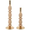 Mauro Ferretti Candelabro Shuttle rosa – Set de 2 Ø 10x25 cm y Ø 10x33,5 cm