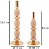 Mauro Ferretti Candelabro Shuttle rosa – Set de 2 Ø 10x25 cm y Ø 10x33,5 cm