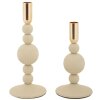 Mauro Ferretti Candelabro Aster crema – Set de 2 Ø 10x20 cm y Ø 10x25,5 cm