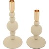 Mauro Ferretti Candelabro Aster crema – Set de 2 Ø 10x20 cm y Ø 10x25,5 cm