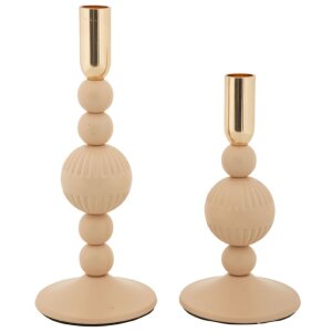 Mauro Ferretti Candelabro Aster rosa – Set de 2 Ø 10x20 cm y Ø 10x25,5 cm