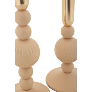 Mauro Ferretti Candelabro Aster rosa – Set de 2 Ø 10x20 cm y Ø 10x25,5 cm
