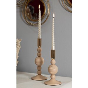 Mauro Ferretti Candelabro Aster rosa – Set de 2 Ø 10x20 cm y Ø 10x25,5 cm