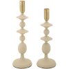 Mauro Ferretti Candelabro Gemini crema – Set de 2 Ø 10x29 cm y Ø 10x33 cm