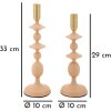 Mauro Ferretti Candelabro Gemini rosa – Set de 2 Ø 10x29 cm y Ø 10x33 cm