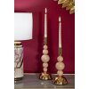 Mauro Ferretti Candelabro Bolly rosa – Set de 2 Ø 10x24 cm y Ø 10x29,5 cm