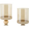 Mauro Ferretti Candelabro Glassy crema – Set de 2 Ø 10x32 cm y Ø 10x36 cm