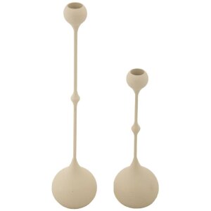 Mauro Ferretti Candelabro Slimmy crema – Set de 2 Ø 8x26 cm y Ø 8x37 cm