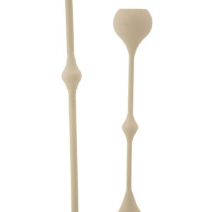 Mauro Ferretti Candelabro Slimmy crema – Set de 2 Ø 8x26 cm y Ø 8x37 cm