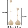 Mauro Ferretti Candelabro Slimmy crema – Set de 2 Ø 8x26 cm y Ø 8x37 cm