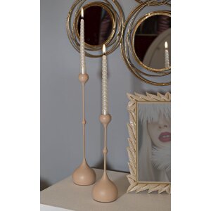 Mauro Ferretti Candelabro Slimmy rosa – Set de 2 Ø 8x26 cm y Ø 8x37 cm
