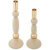 Mauro Ferretti Candelabro Strek Crema – Juego de 2 Ø 9,5x25 cm y Ø 9,5x30 cm