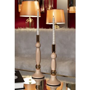 Mauro Ferretti Candelabro Strek Rosa Set de 2 Ø 9,5x25 cm y Ø 9,5x30 cm