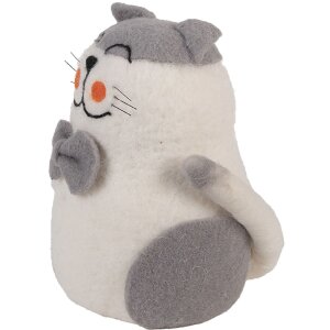 Gato de fieltro Clayre & Eef 66294 14x14x20 cm