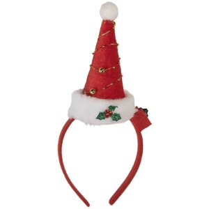 Clayre & Eef 66351 Diadema con Gorro de Navidad con LED 12x7x27 cm