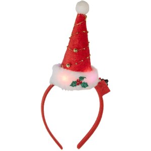 Clayre & Eef 66351 Diadema con Gorro de Navidad con LED 12x7x27 cm