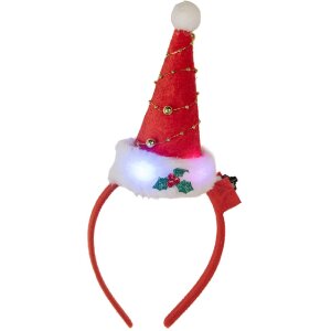 Clayre & Eef 66351 Diadema con Gorro de Navidad con LED 12x7x27 cm