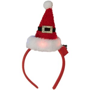 Diadema con gorro de Papá Noel con LED Clayre & Eef 66352 12x7x27 cm