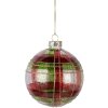 Clayre & Eef 6GL5178 Adorno de Navidad Ø 8x8 cm Rojo Dorado