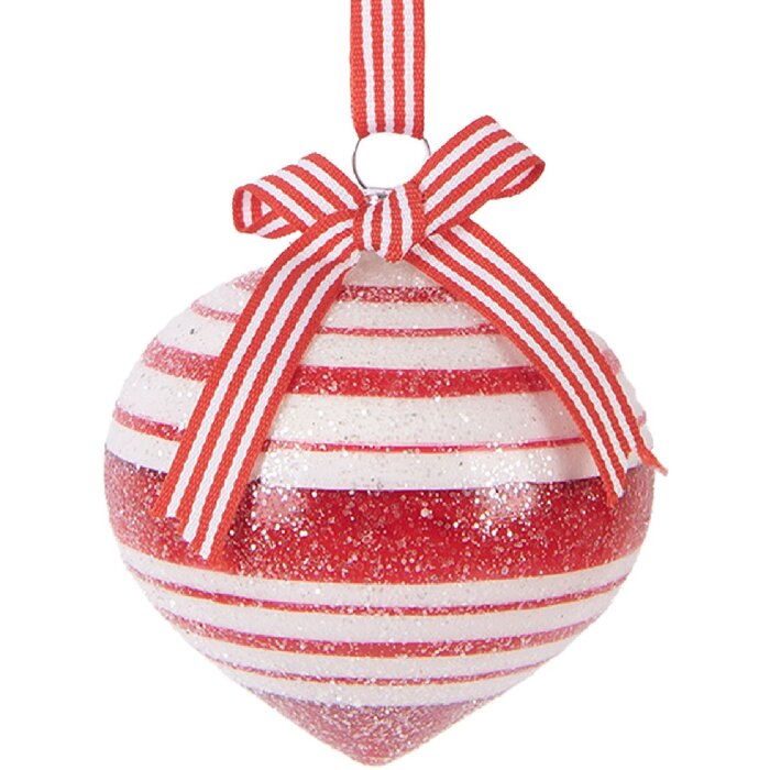 Adorno navideño Clayre & Eef 6GL5180 Rojo y Blanco Ø 8 cm