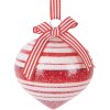 Adorno navideño Clayre & Eef 6GL5180 Rojo y Blanco Ø 8 cm