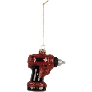 Adorno de Navidad Clayre & Eef 6GL5251 9x4x10 cm Rojo Negro