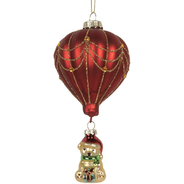 Adorno navideño Clayre & Eef 6GL5255 Rojo y Dorado Ø 7x15 cm