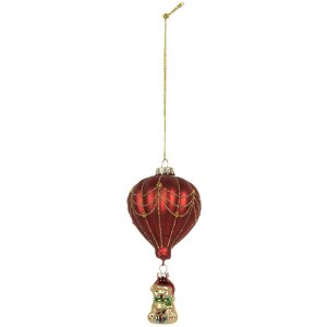 Adorno navideño Clayre & Eef 6GL5255 Rojo y Dorado Ø 7x15 cm